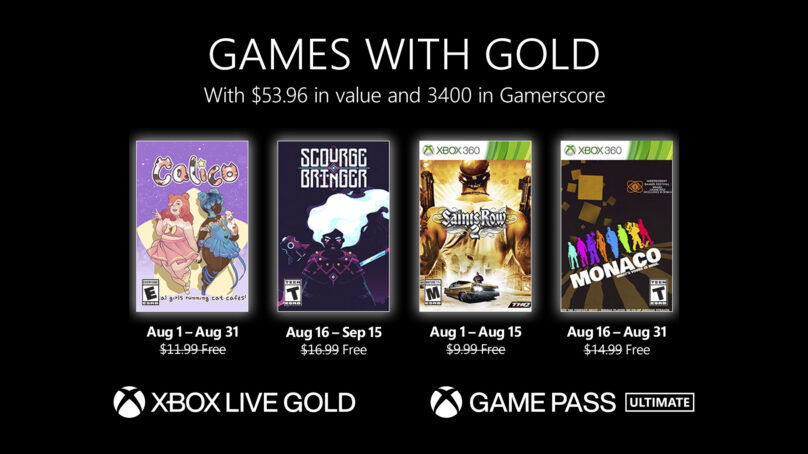 Xbox Games with Gold: Ujawniono gry na Sierpień 2022